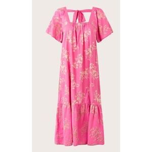 MASAI NEIA TIE-BACK SHORT SLEEVE DRESS AZALEA PINK SIZE LARGE $233